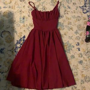 NWT HOLLY SWING DRESS IN BURGUNDY GABARDINE BY PINUP COUTURE